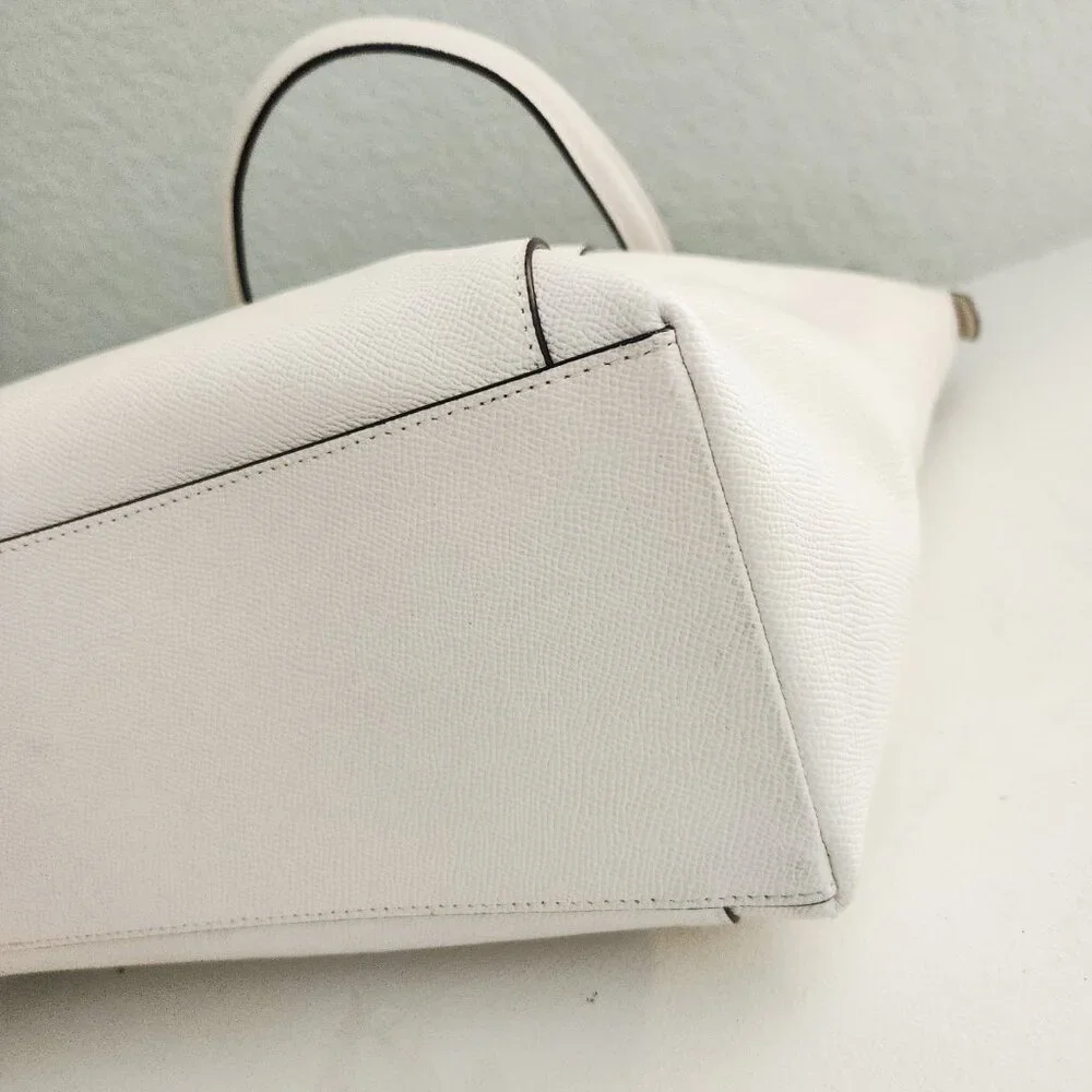 Coach Ava Cream Leather Shoulder Bag Purse Tote